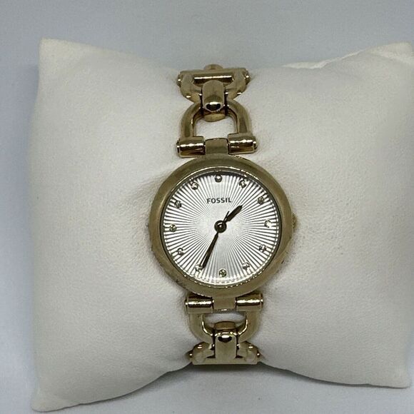 Fossil Olive ES3349 Women's Gold Stainless Steel Analog Dial Quartz Watch HME100 - Picture 2 of 11